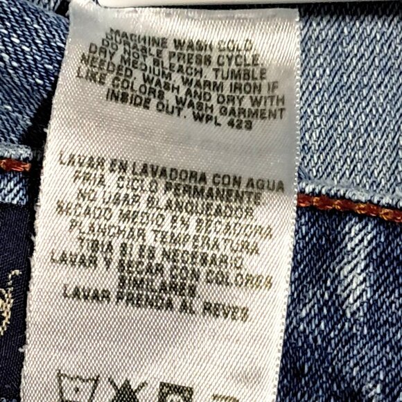 Y2K Levi Strauss Distressed Jeans Size 13 Button Fly Stretch Low Rise Slim Boot - Picture 13 of 14
